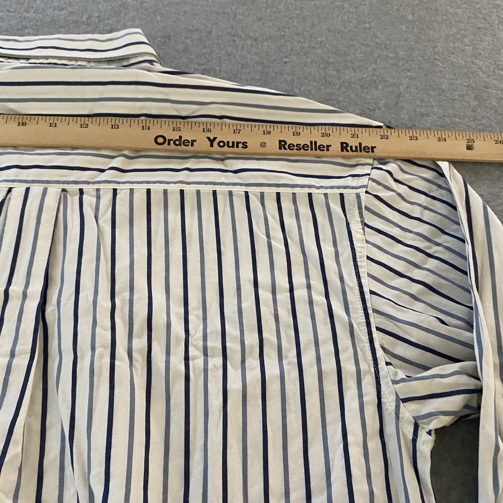 Wrangler Classic Button Up Long Sleeve Western Shirt Men's XL Blue White Striped - Picture 13 of 14